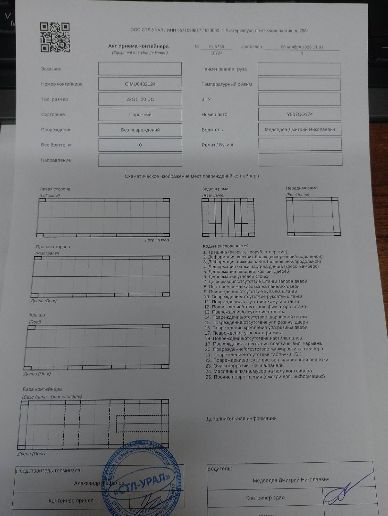 Морской контейнер CIMU0432124