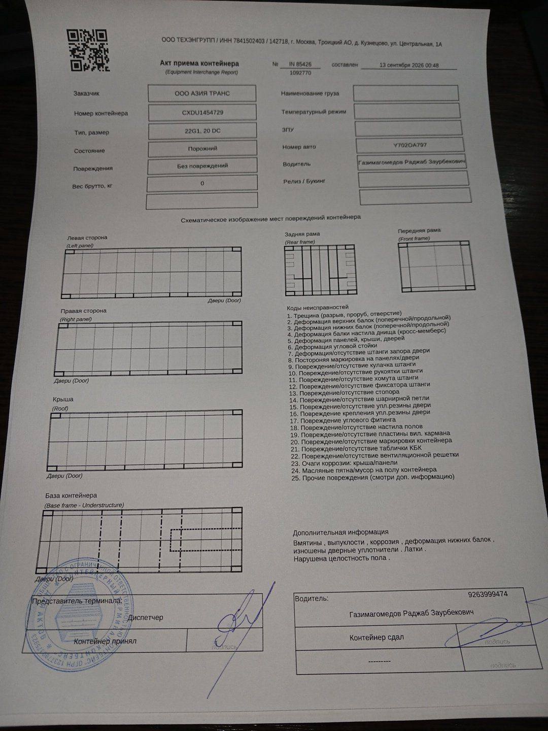Морской контейнер CXDU1454729