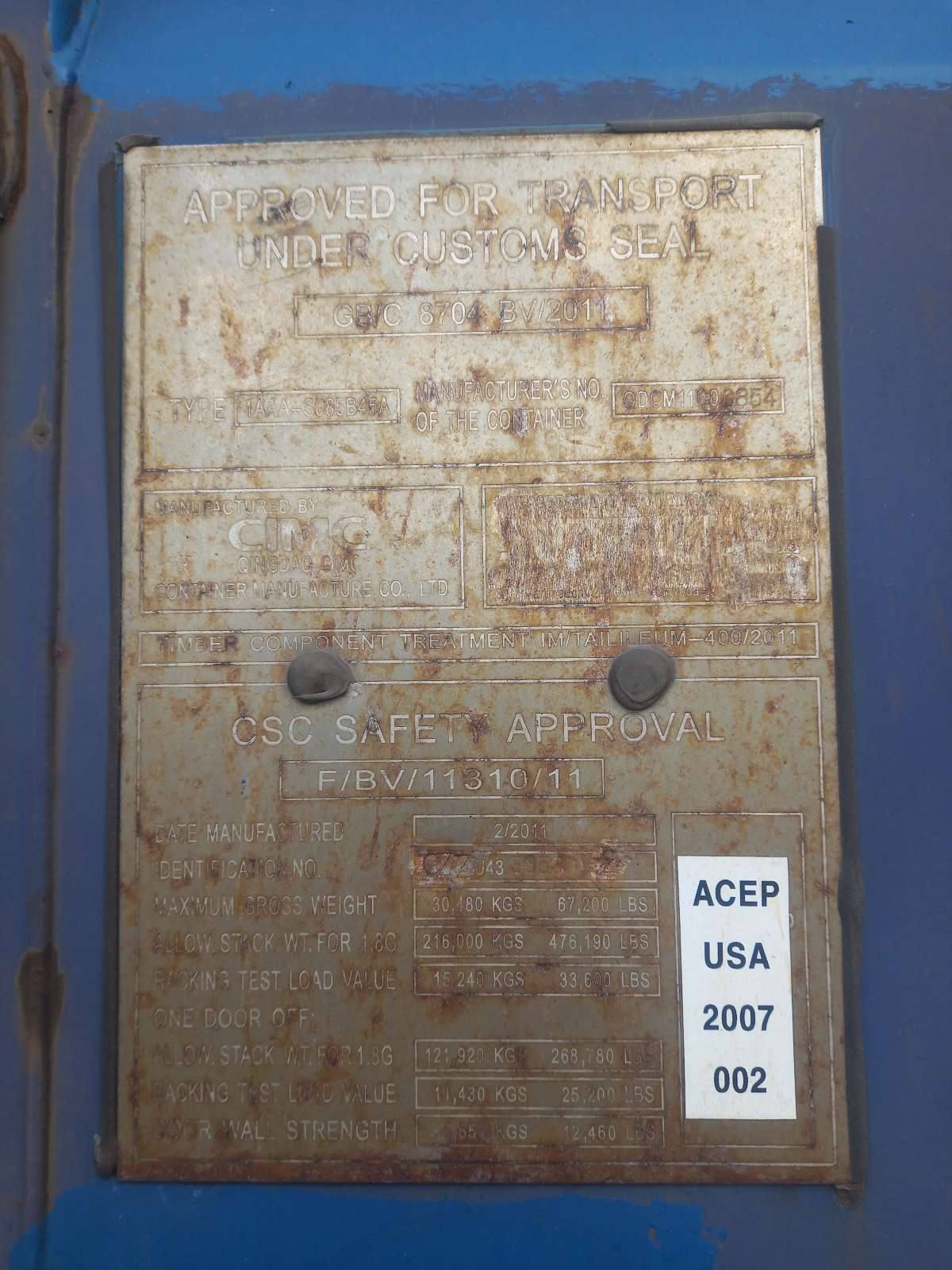 Морской контейнер CZZU4330532