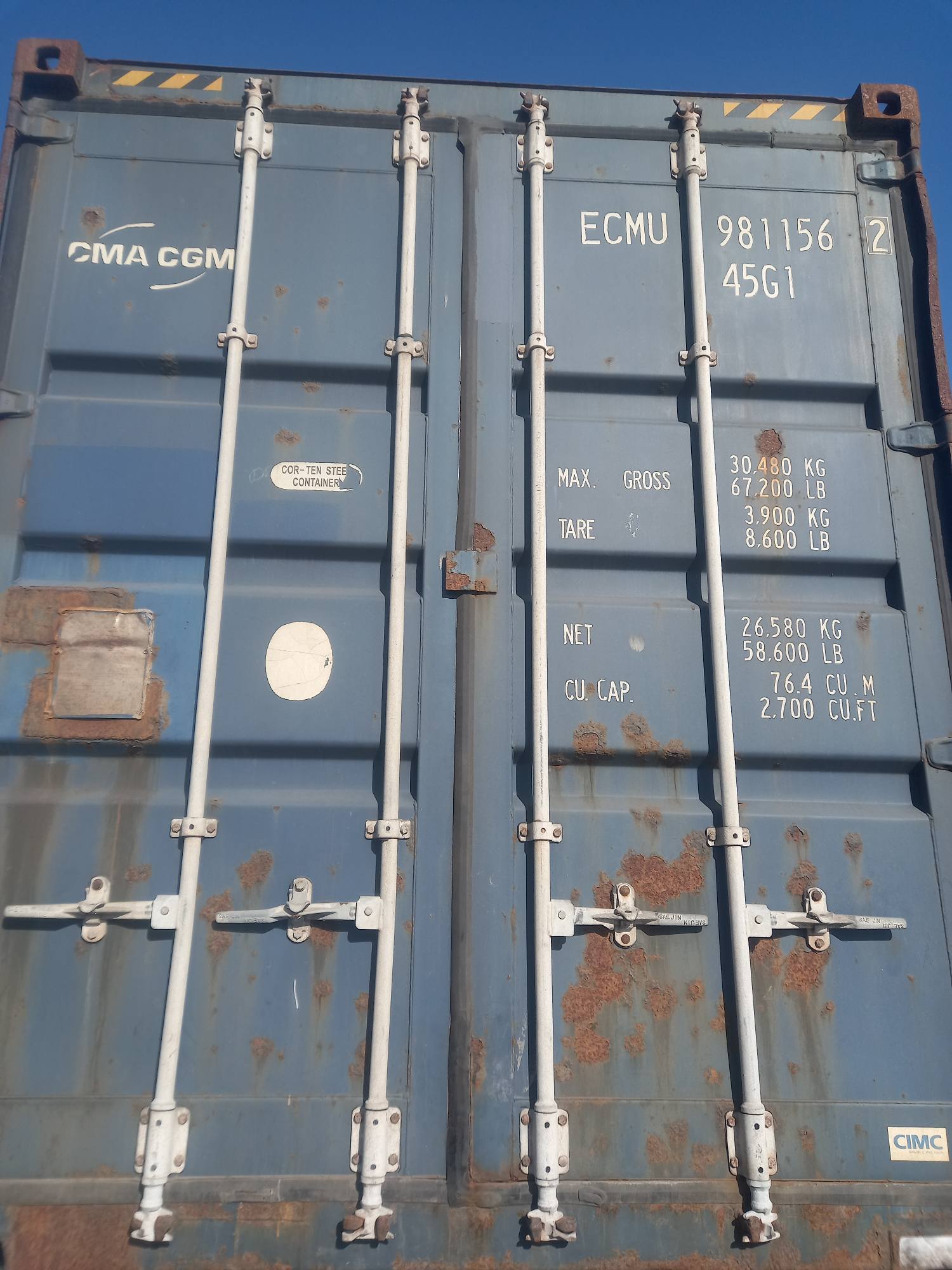 Морской контейнер ECMU9811562