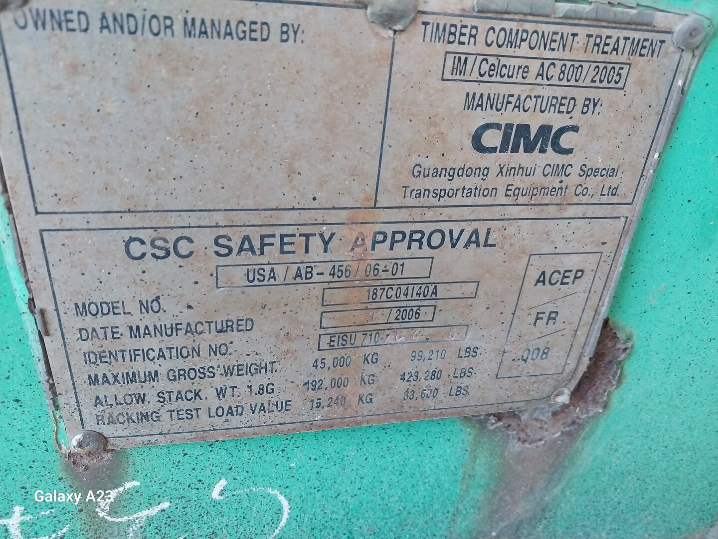 Морской контейнер EISU7102046