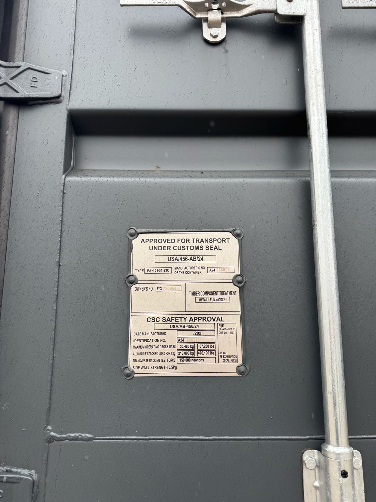 Морской контейнер FYCU7266545