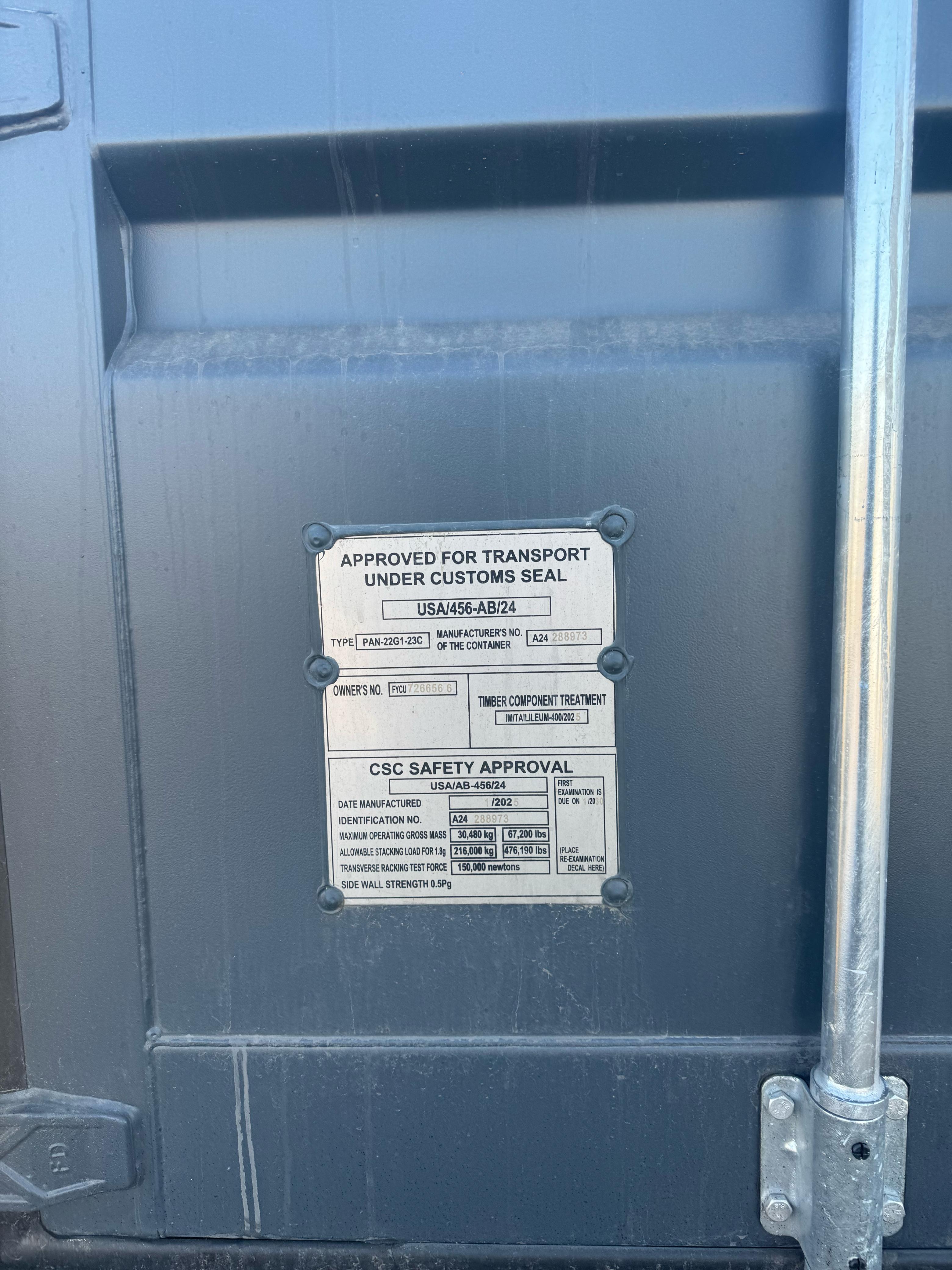 Морской контейнер FYCU7266566