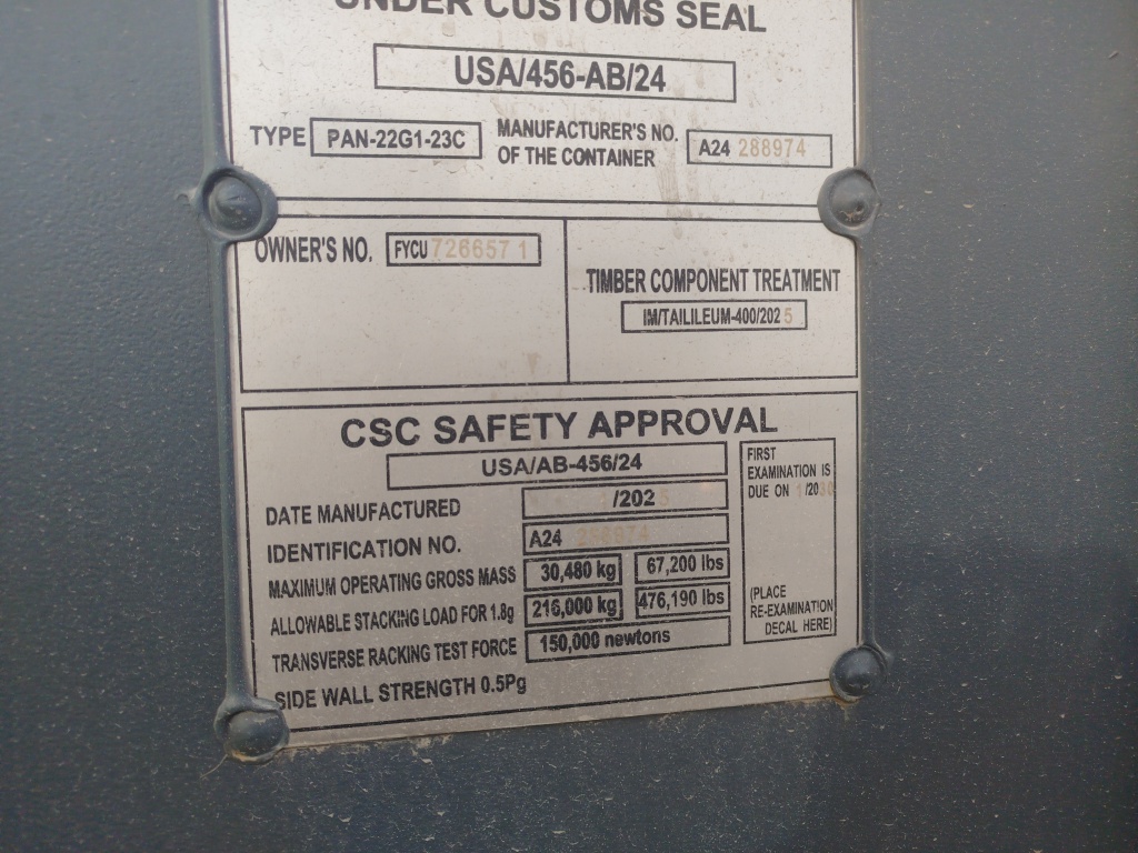 Морской контейнер FYCU7266571