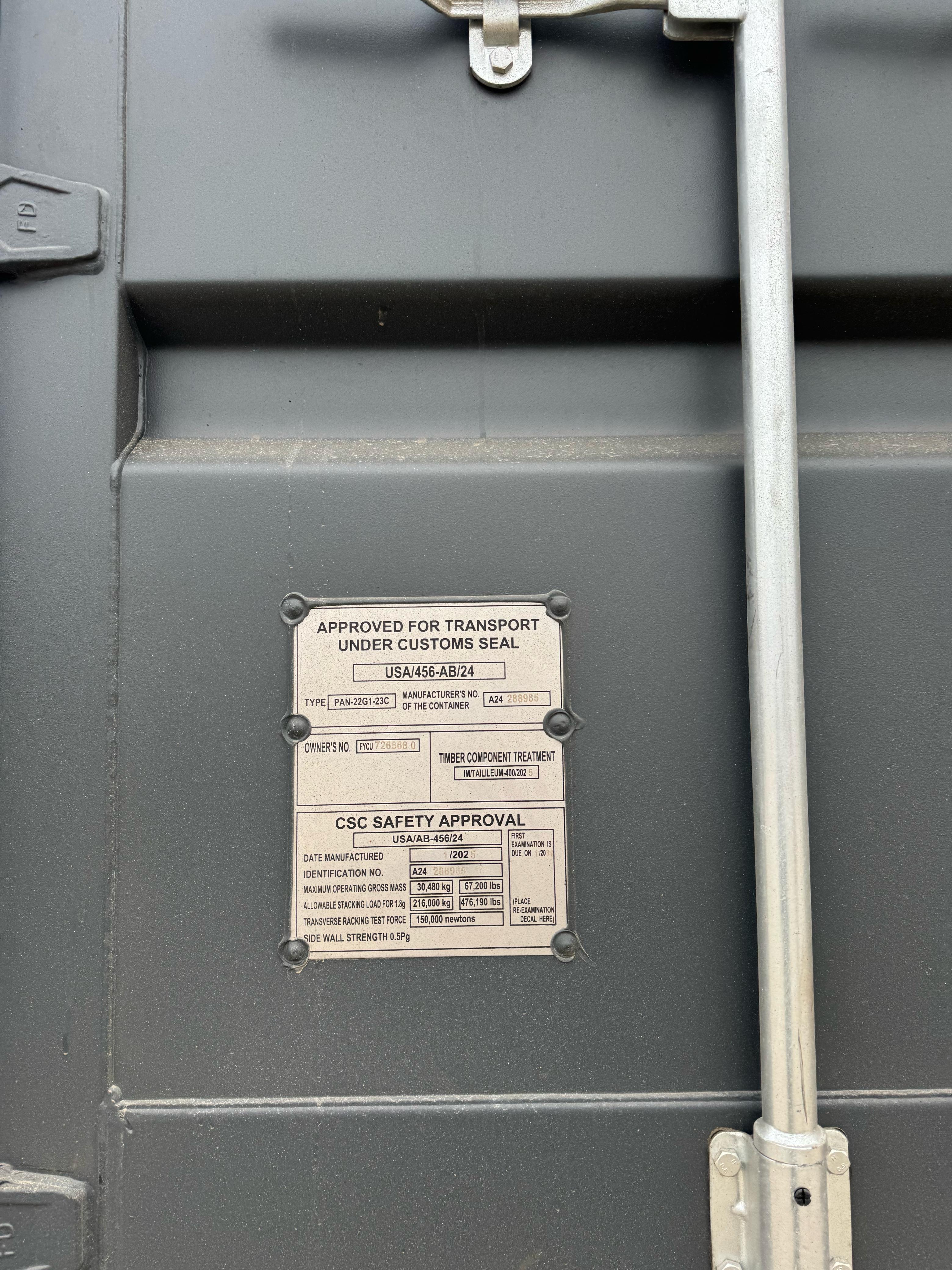 Морской контейнер FYCU7266680