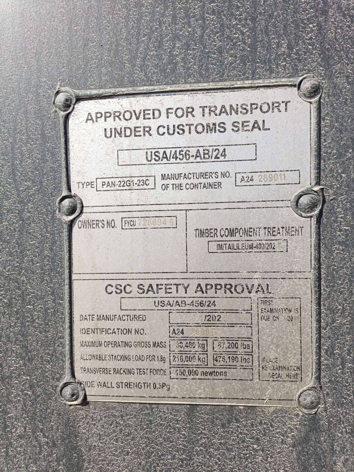 Морской контейнер FYCU7266946