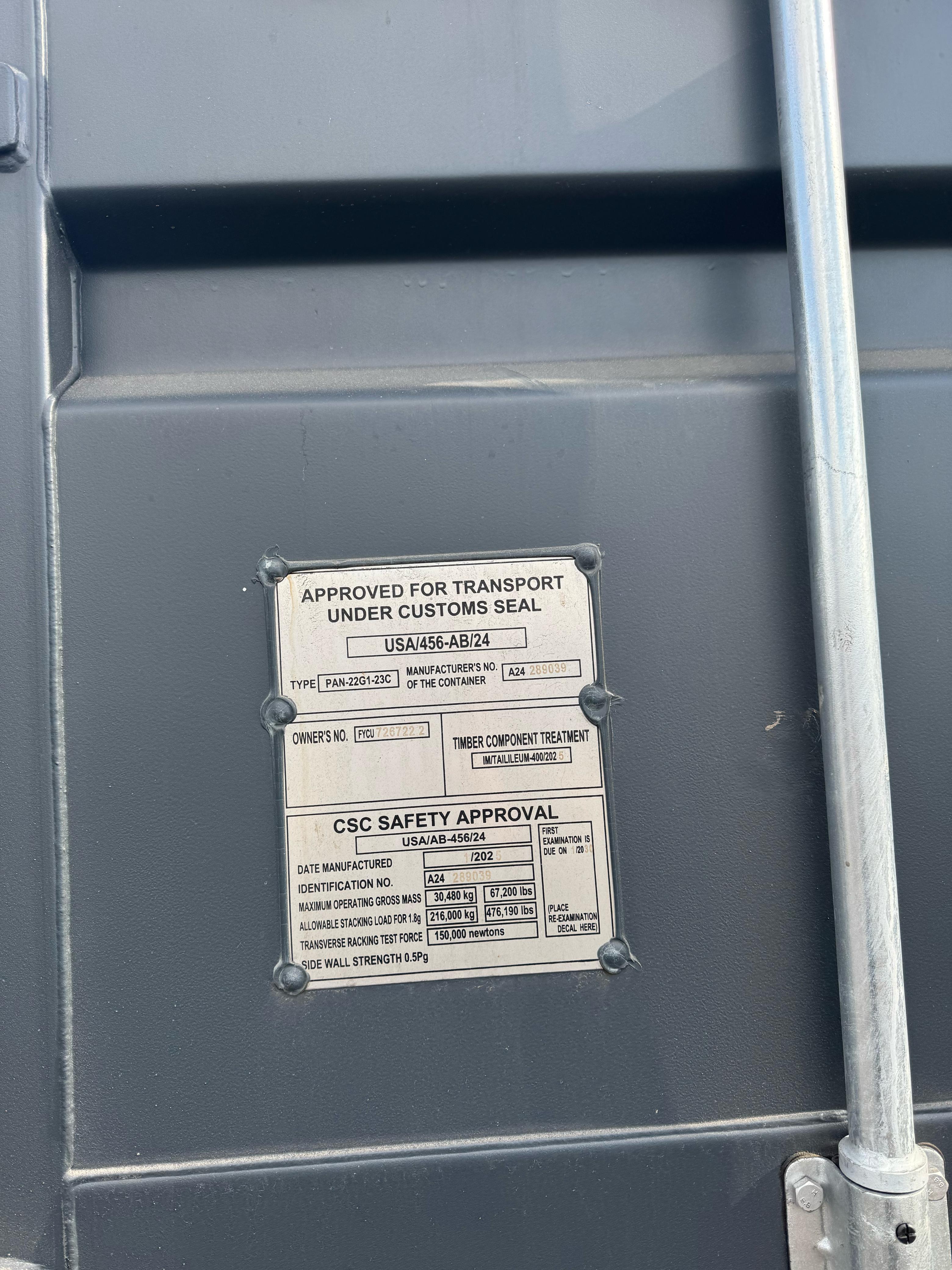 Морской контейнер FYCU7267222