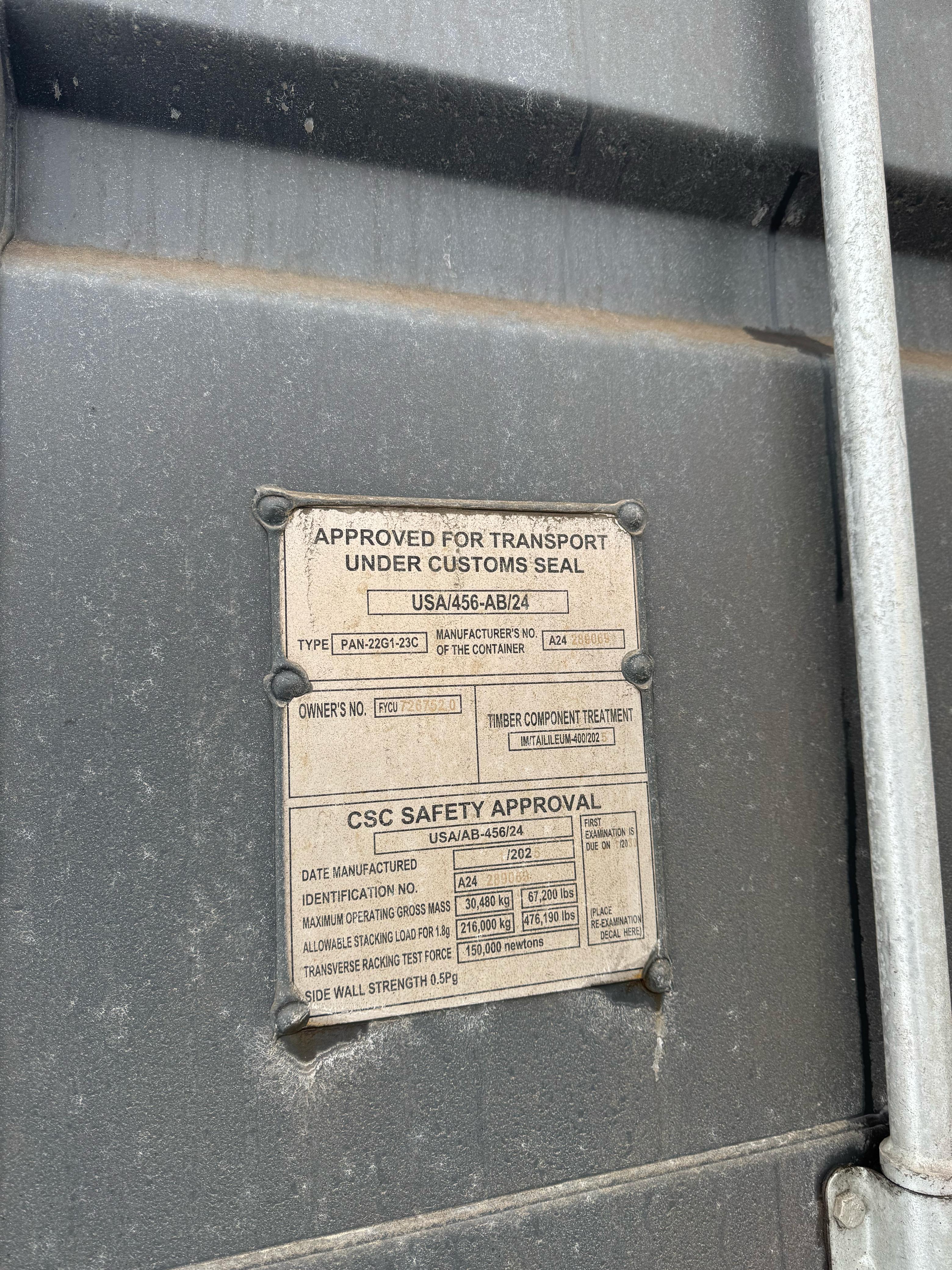 Морской контейнер FYCU7267520