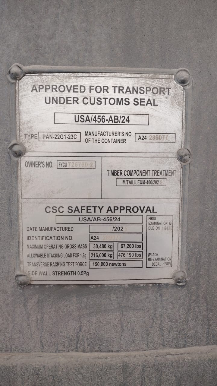 Морской контейнер FYCU7267602