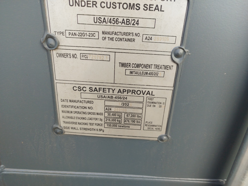 Морской контейнер FYCU7267921