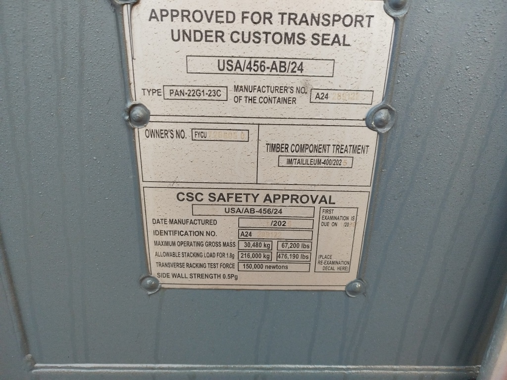 Морской контейнер FYCU7268050