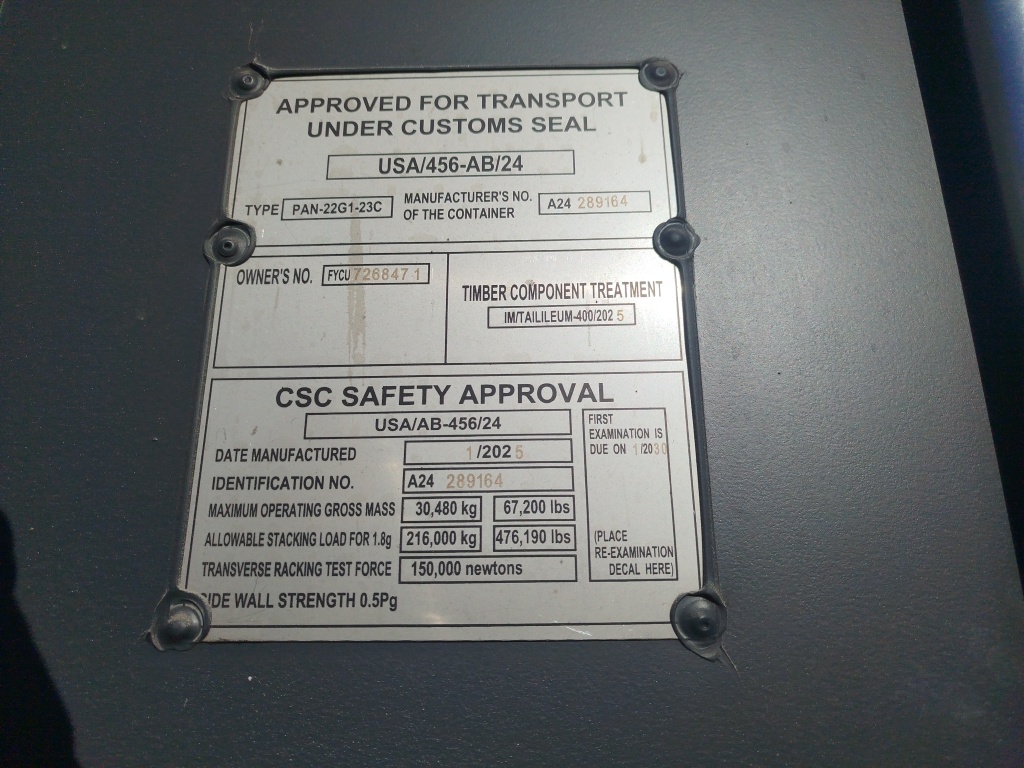 Морской контейнер FYCU7268471