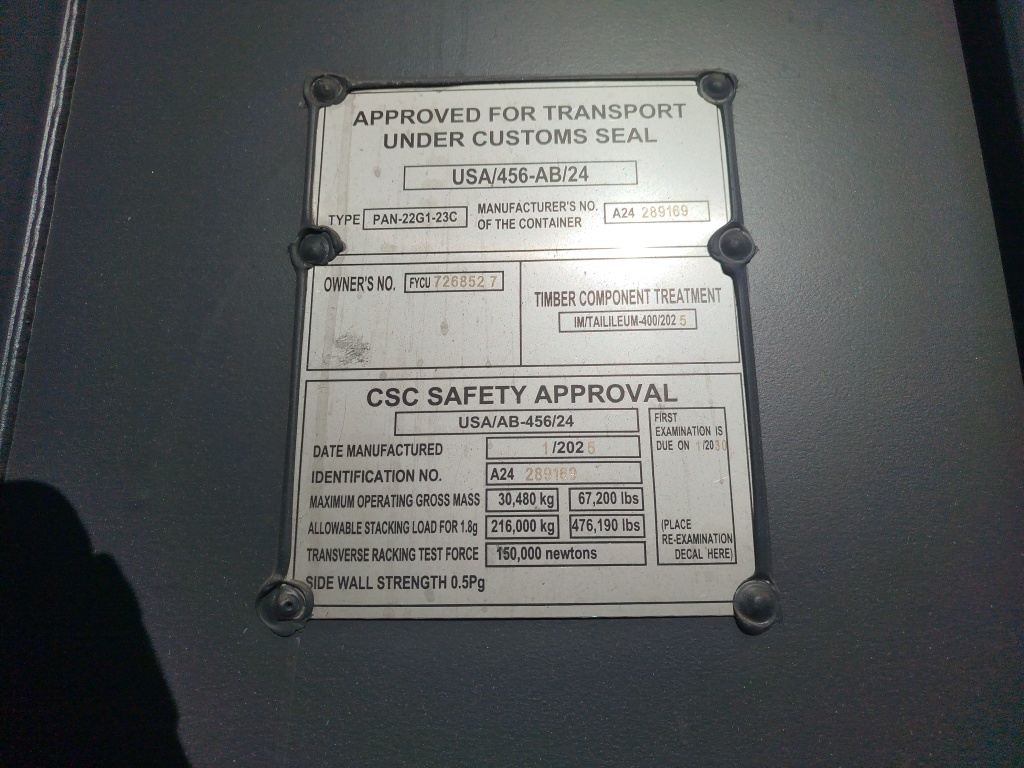 Морской контейнер FYCU7268527