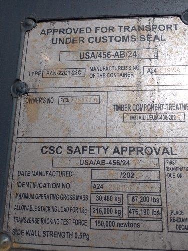 Морской контейнер FYCU7268770