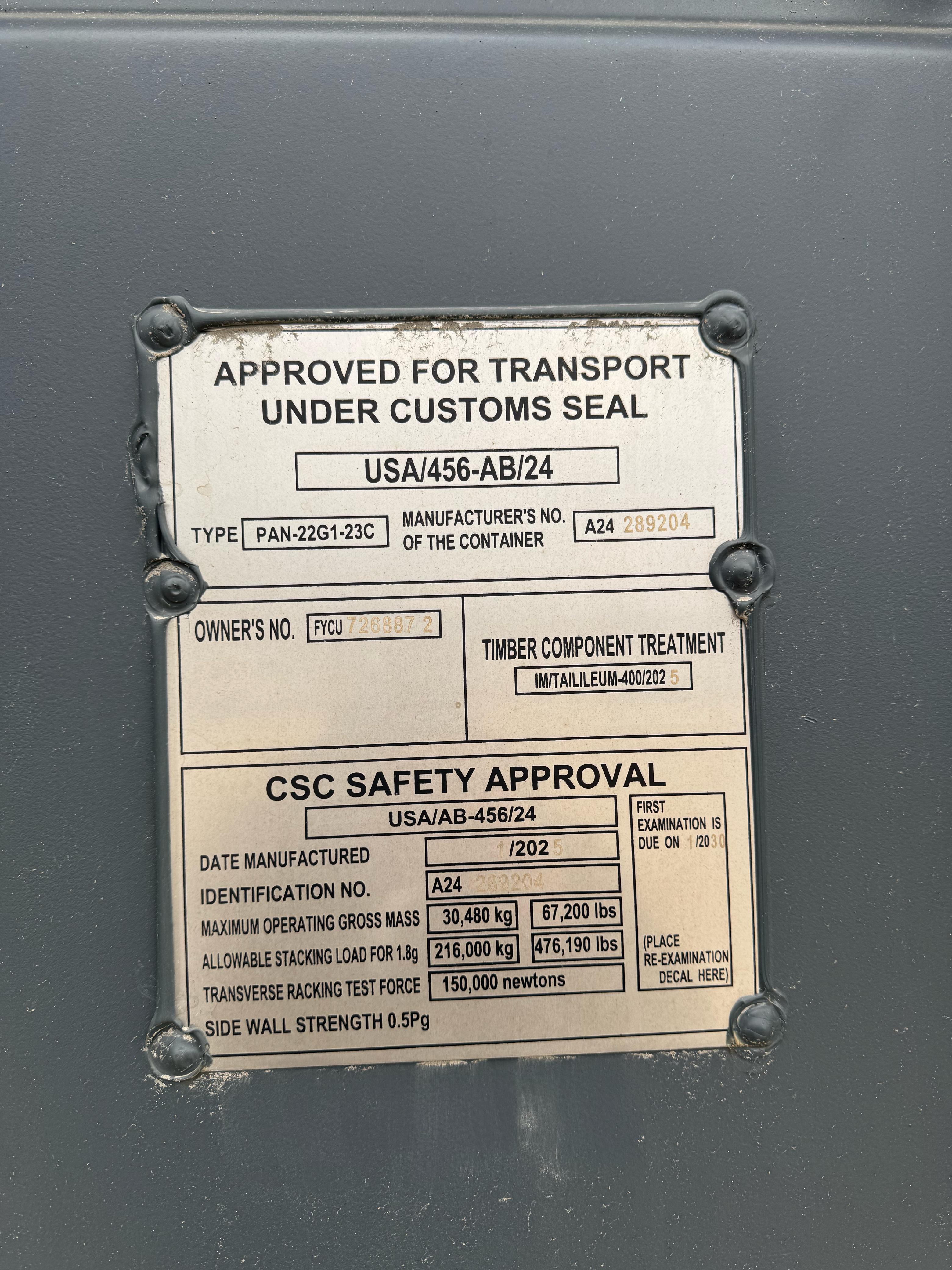 Морской контейнер FYCU7268872