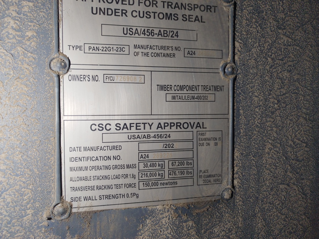 Морской контейнер FYCU7269082