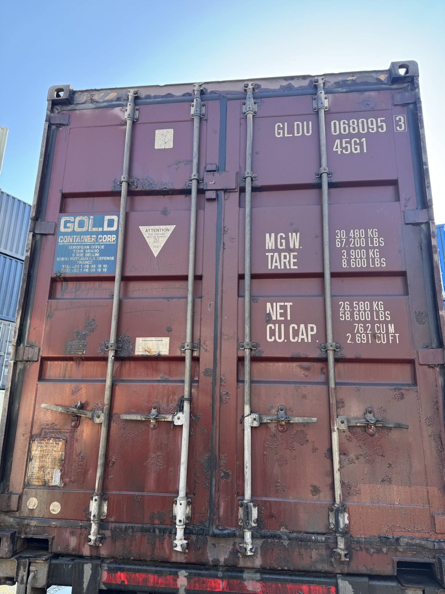 Морской контейнер GLDU0680953