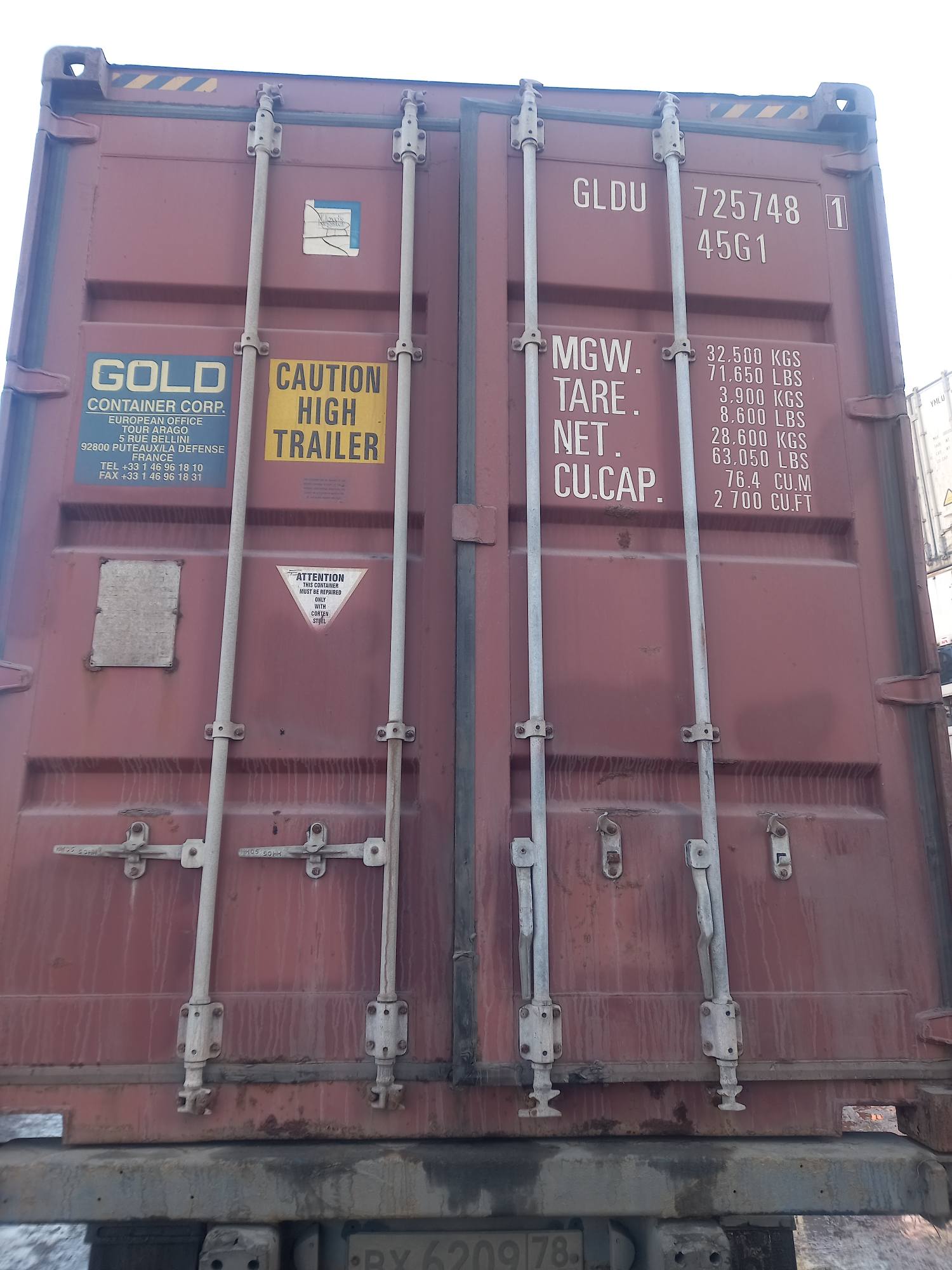 Морской контейнер GLDU7257481