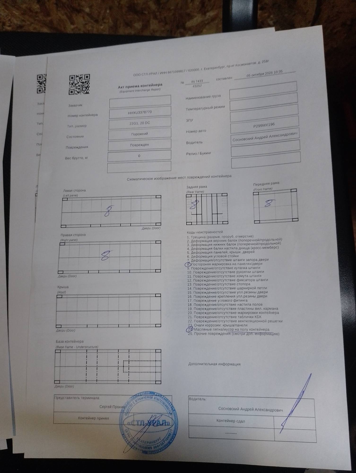 Морской контейнер HHXU3378770
