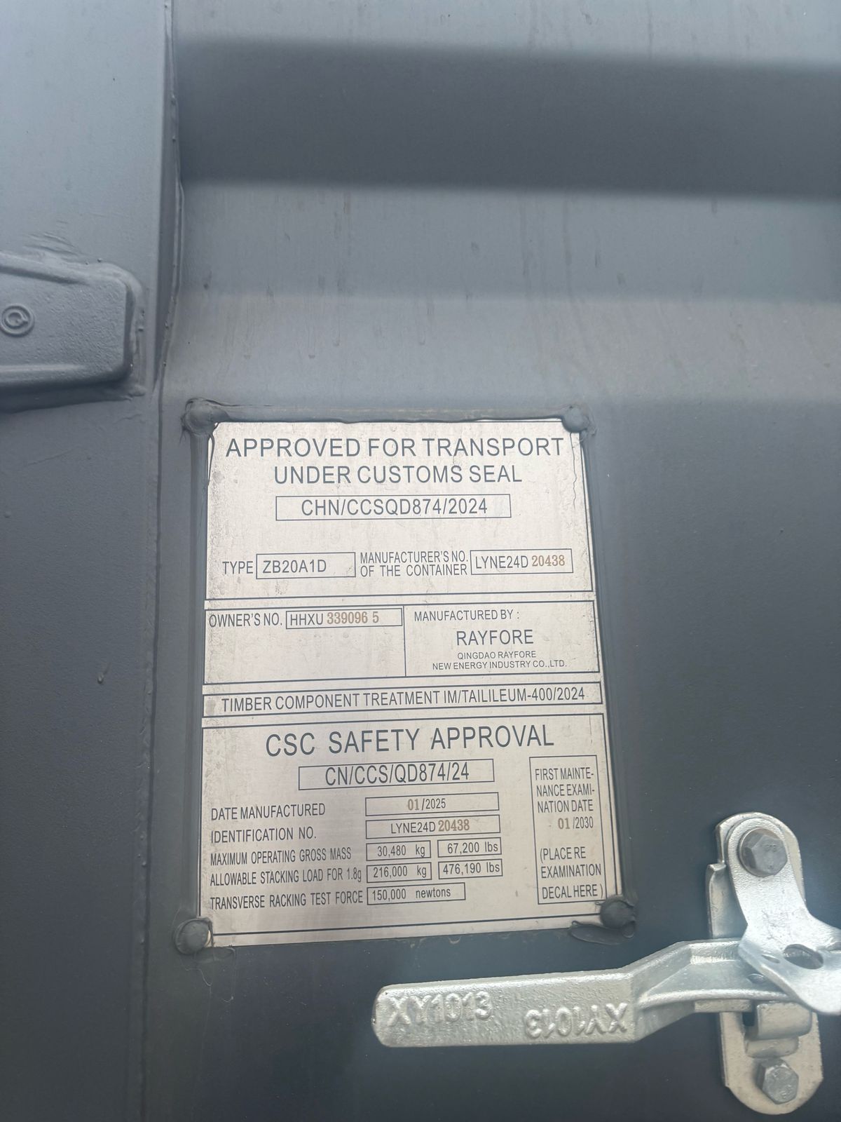 Морской контейнер HHXU3390965