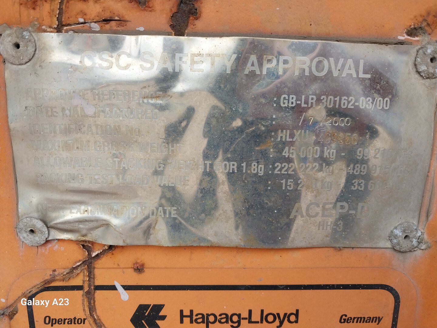 Морской контейнер HLXU4693501