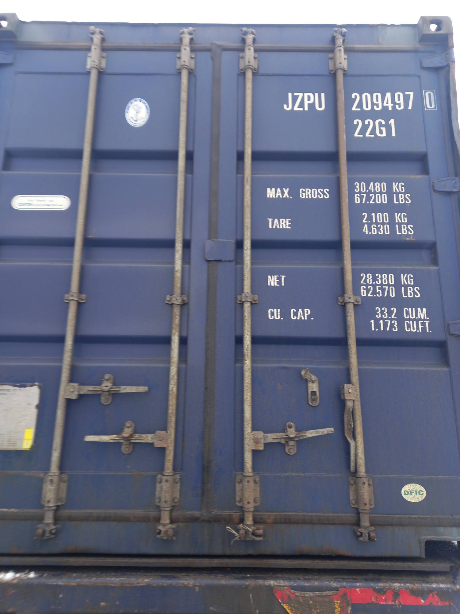 Морской контейнер JZPU2094970