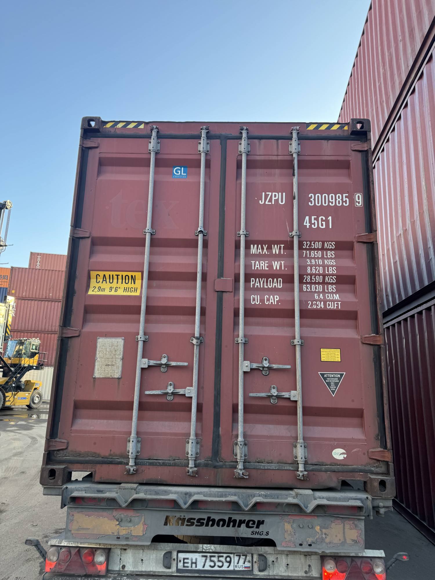 Морской контейнер JZPU3009859