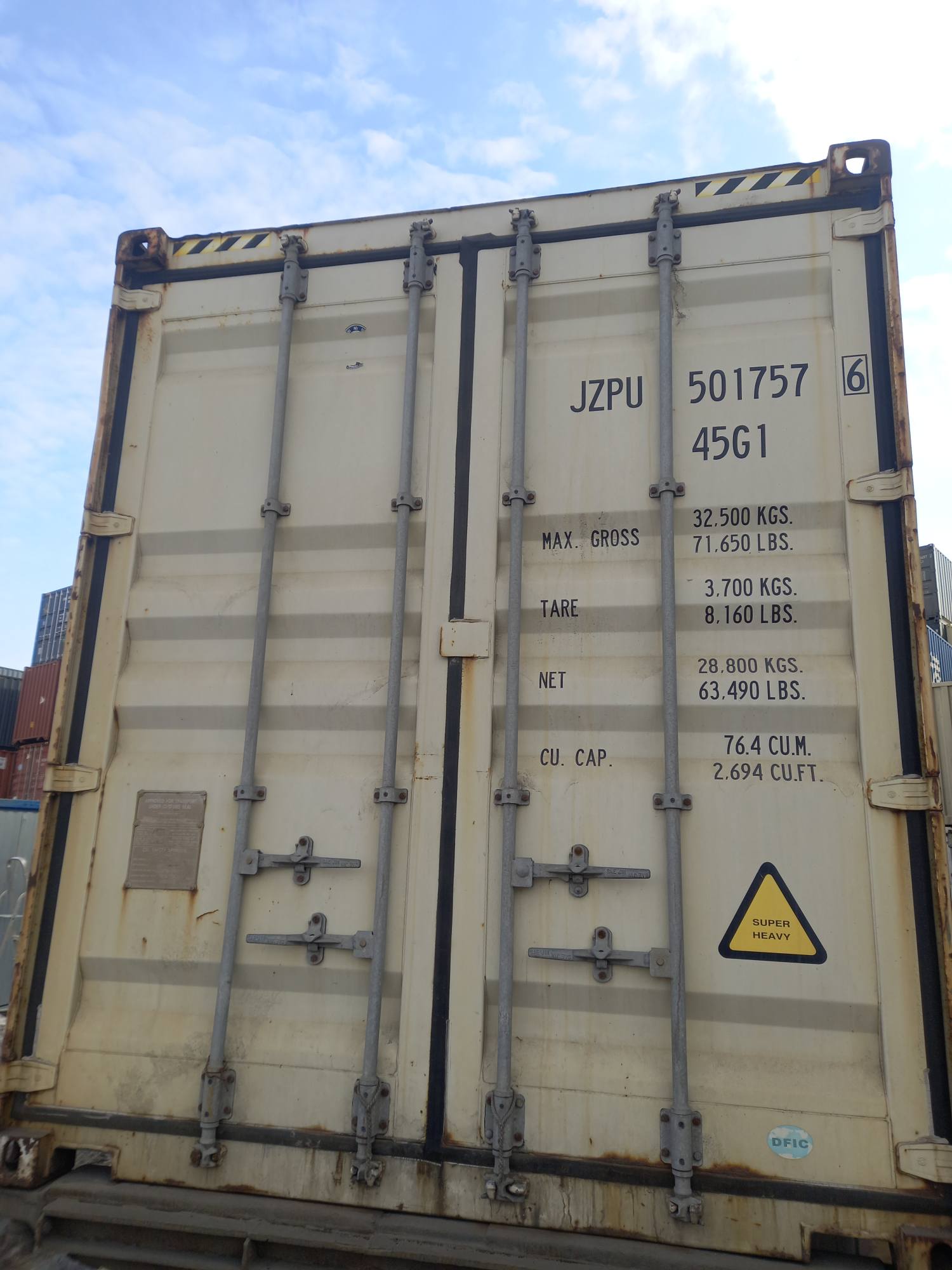 Морской контейнер JZPU5017576