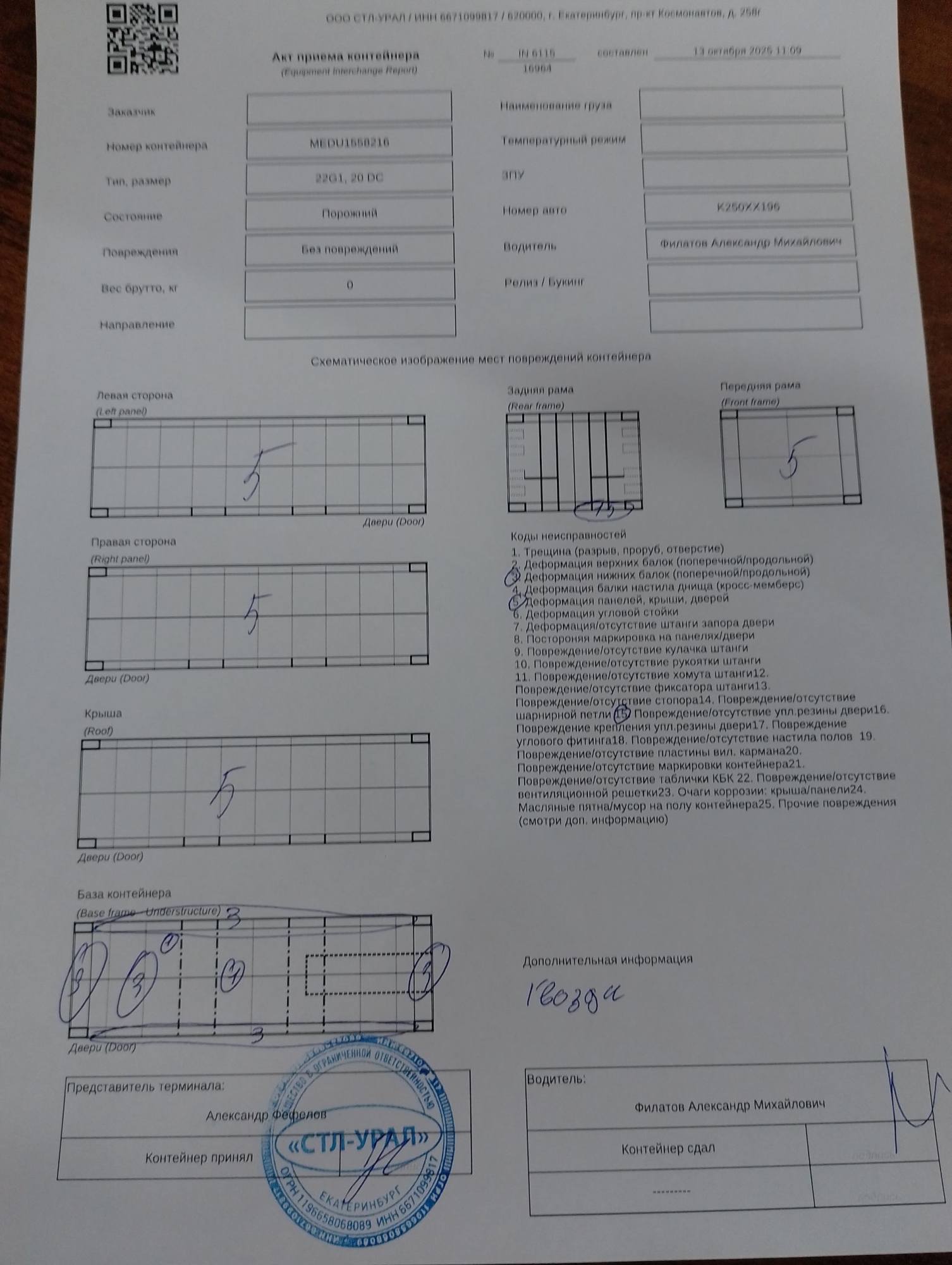 Морской контейнер MEDU1558216