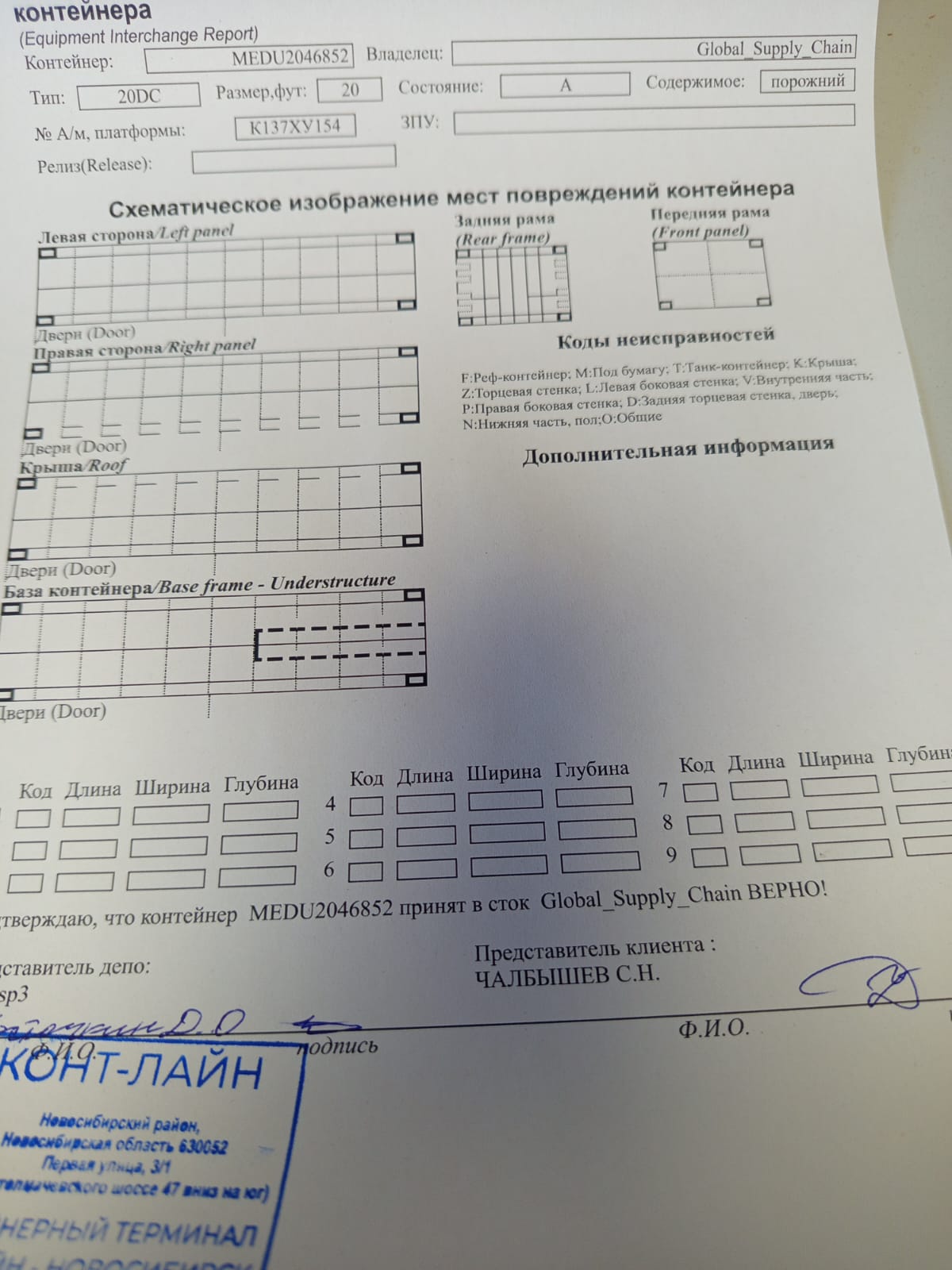 Морской контейнер MEDU2046852