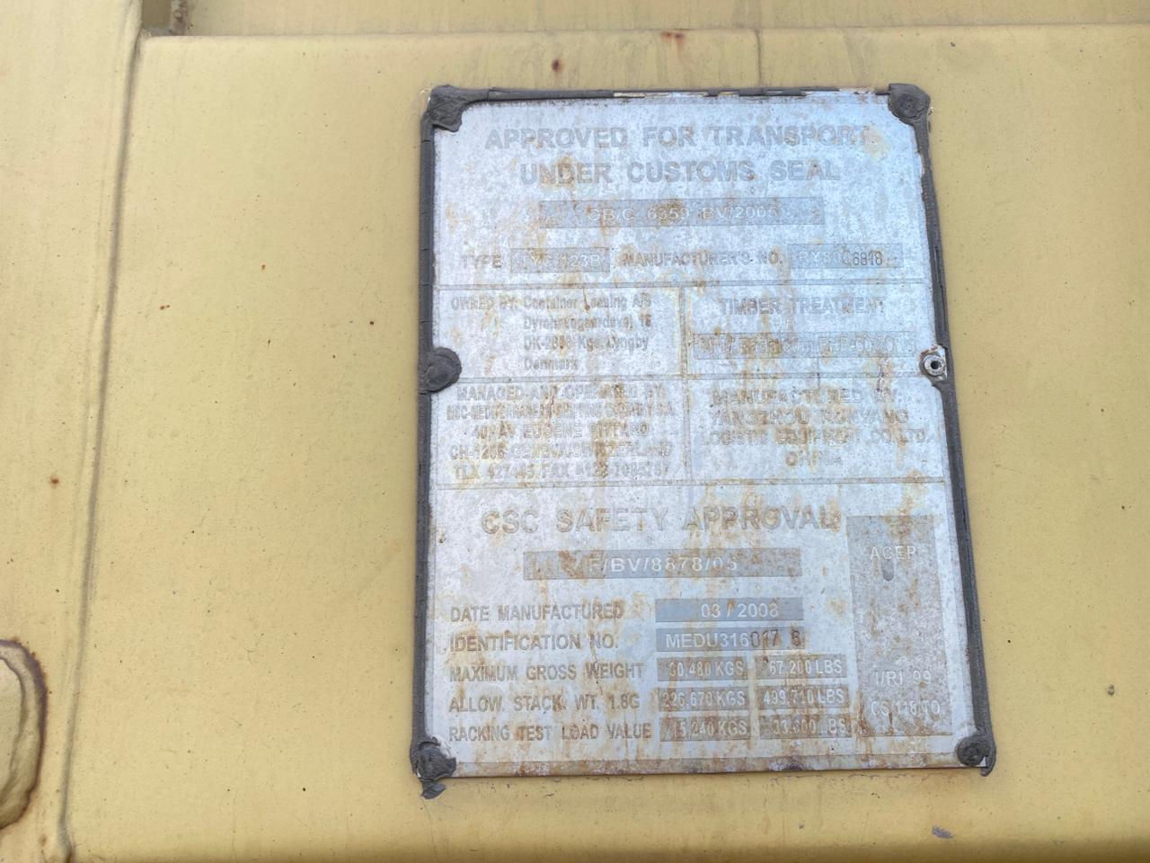 Морской контейнер MEDU3160176