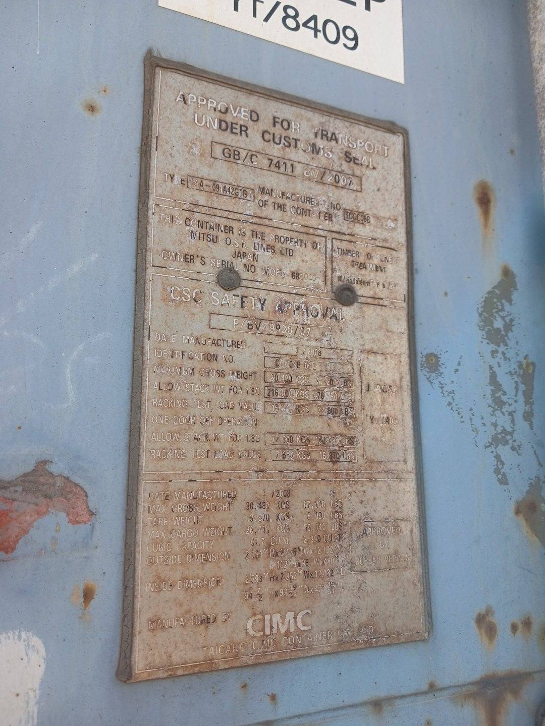 Морской контейнер MOFU6830108