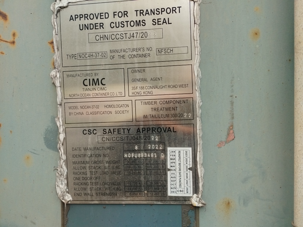 Морской контейнер MOFU6834910