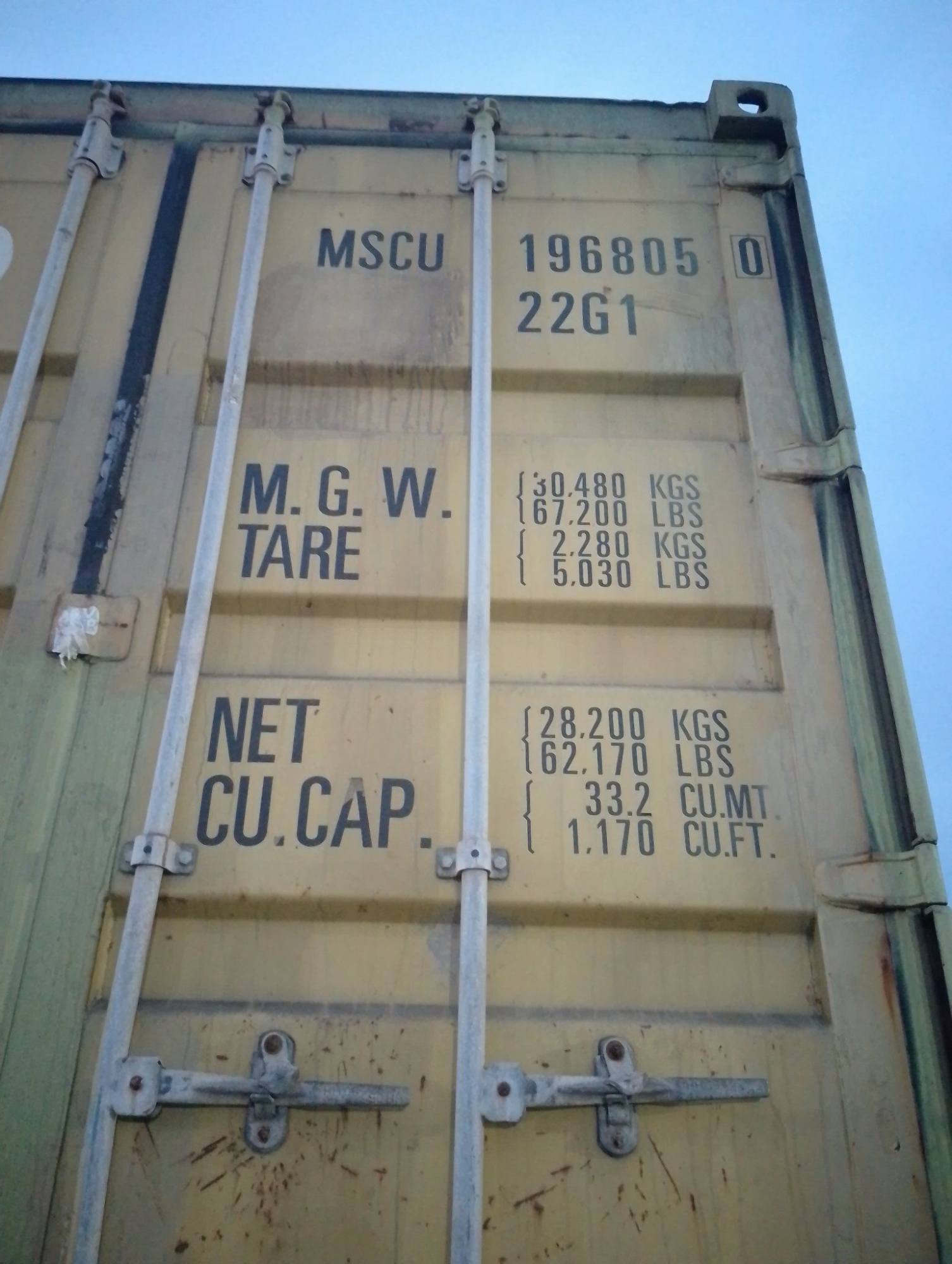 Морской контейнер MSCU1968050