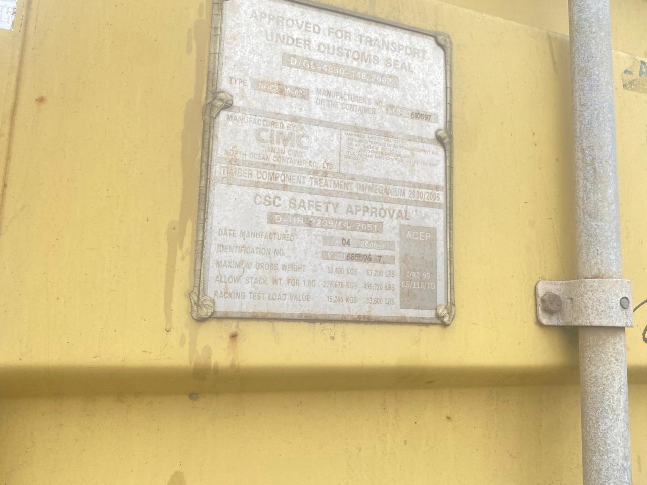 Морской контейнер MSCU6855967