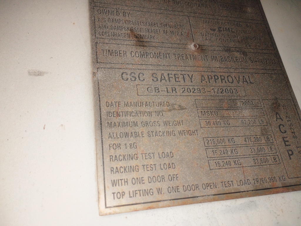 Морской контейнер MSKU2983486