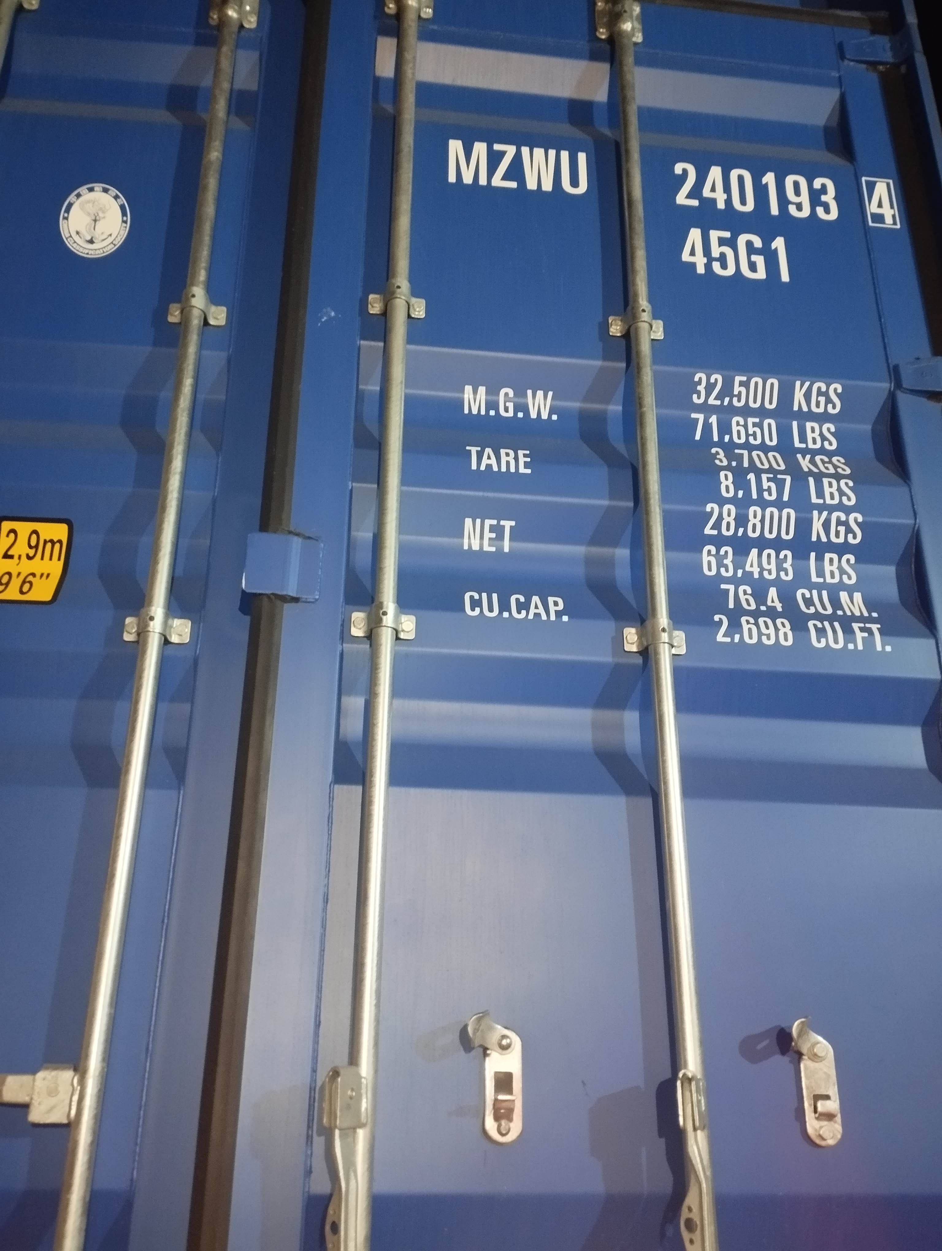 Морской контейнер MZWU2401934
