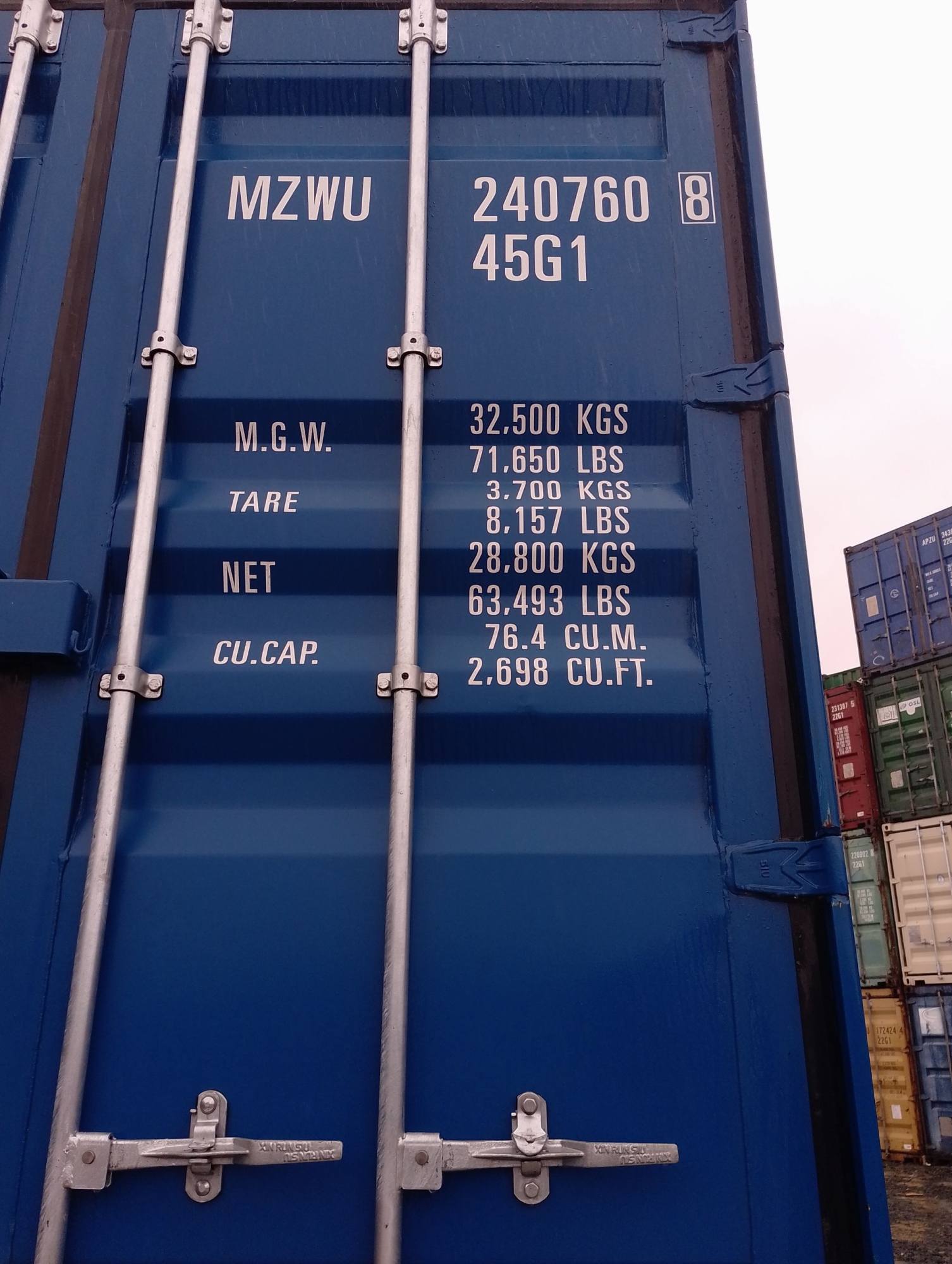 Морской контейнер MZWU2407608