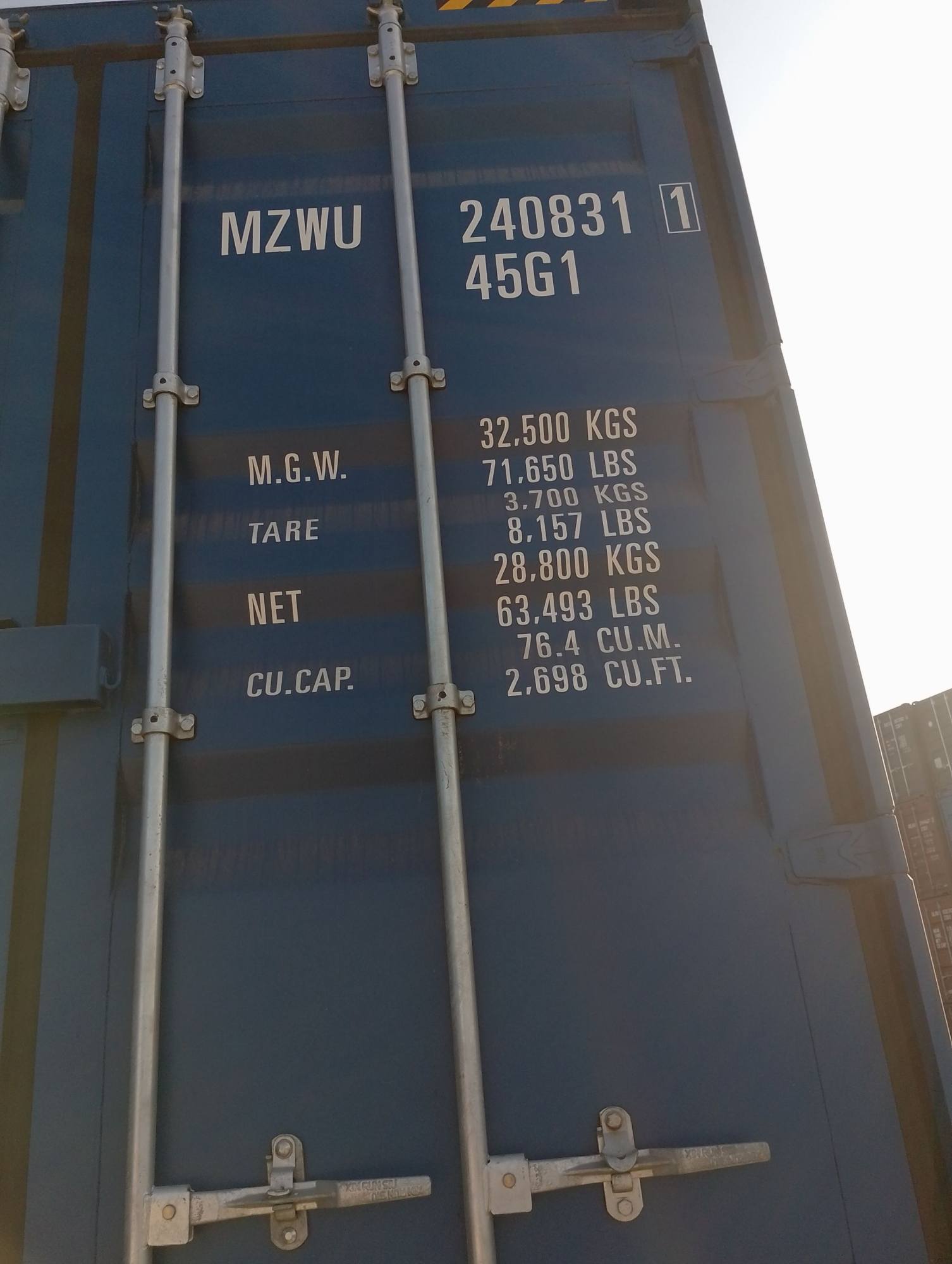 Морской контейнер MZWU2408311