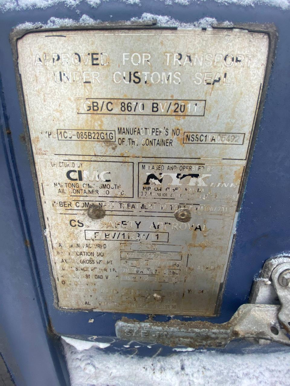 Морской контейнер NYKU3610916