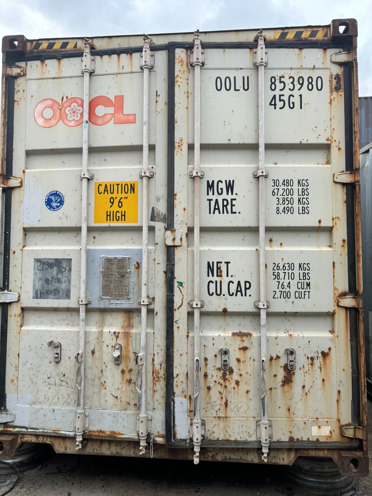 Морской контейнер OOLU8539803