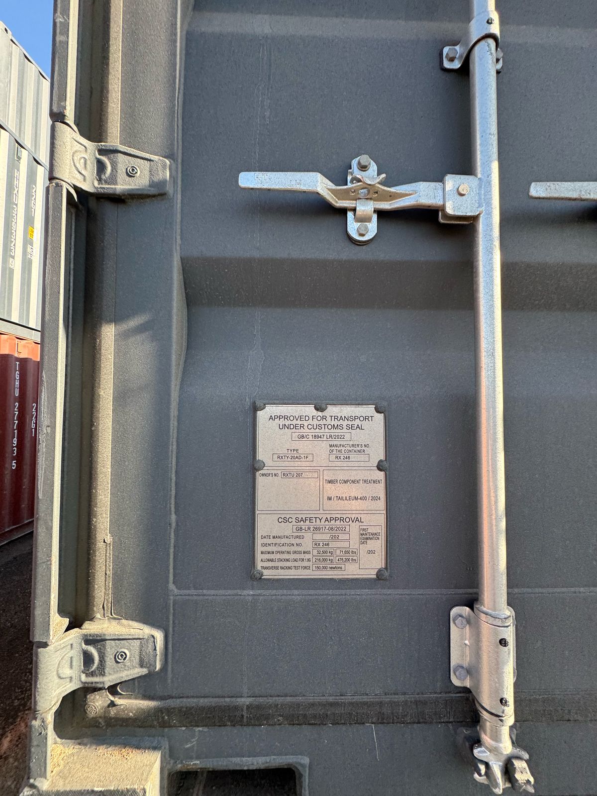 Морской контейнер RXTU2073472