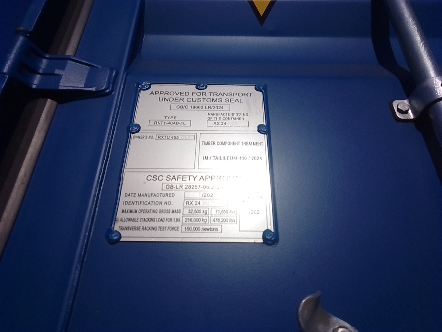 Морской контейнер RXTU4557748