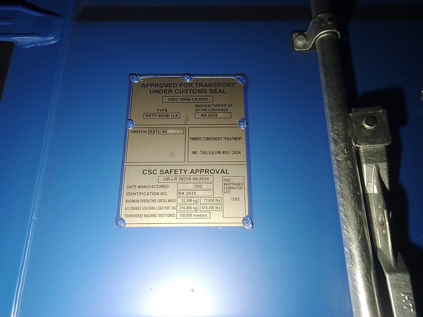 Морской контейнер RXTU4560844