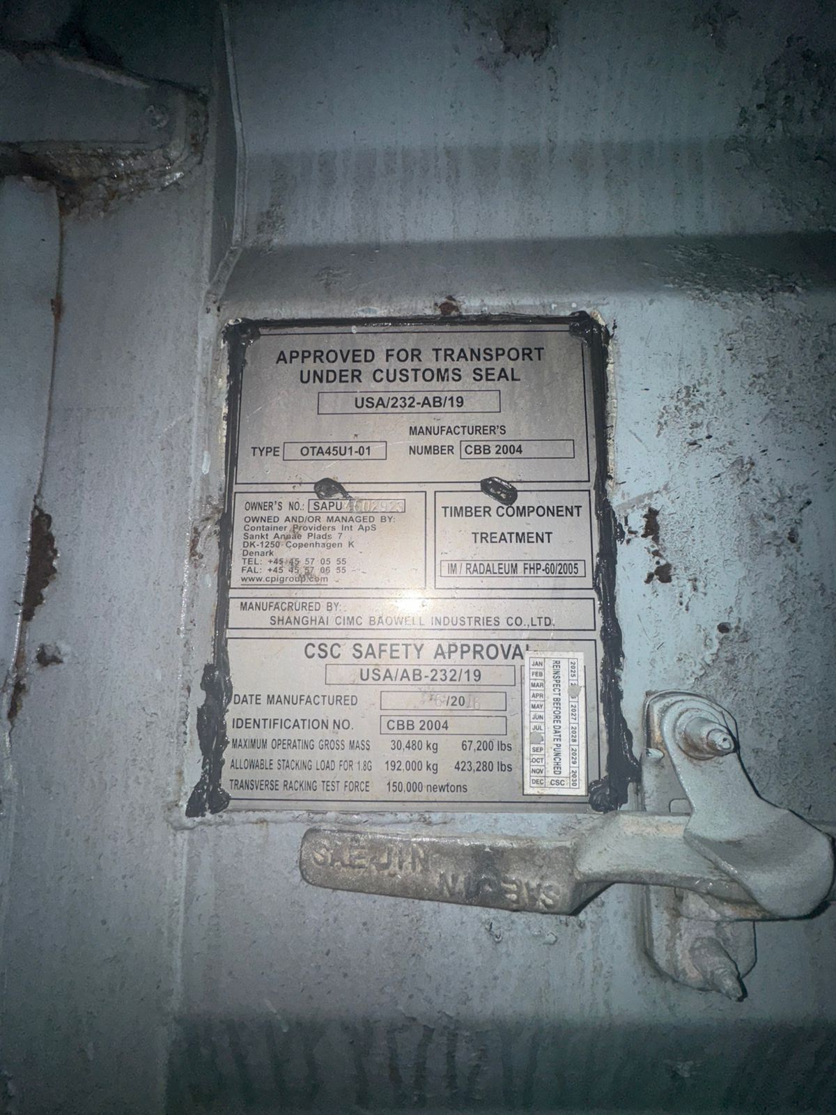 Морской контейнер SAPU4002923