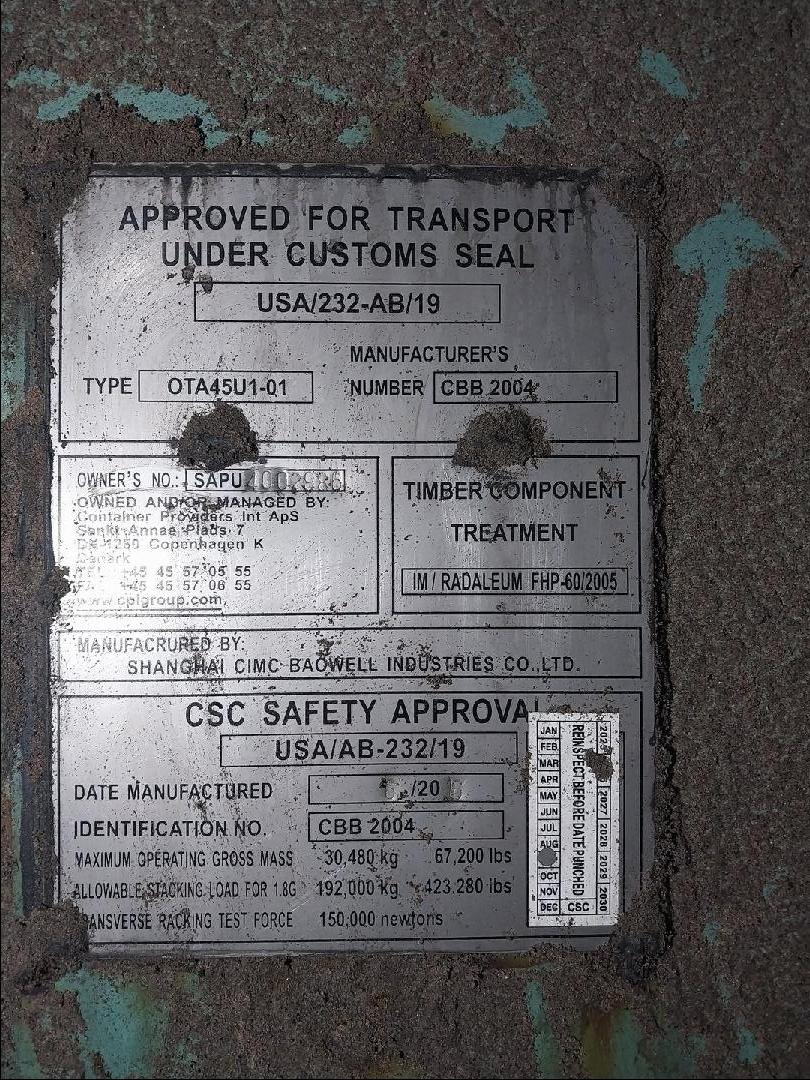 Морской контейнер SAPU4002986