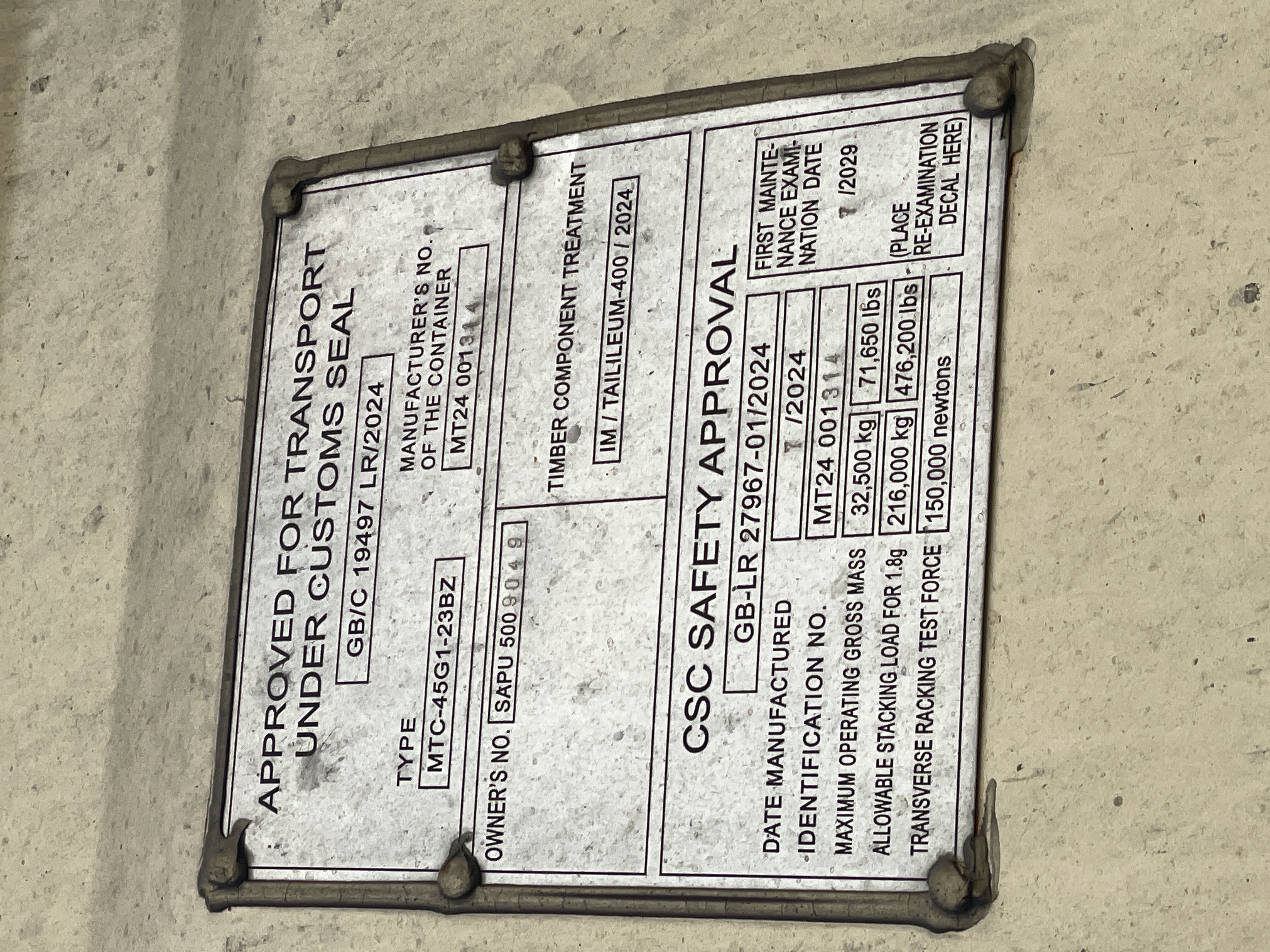 Морской контейнер SAPU5009049