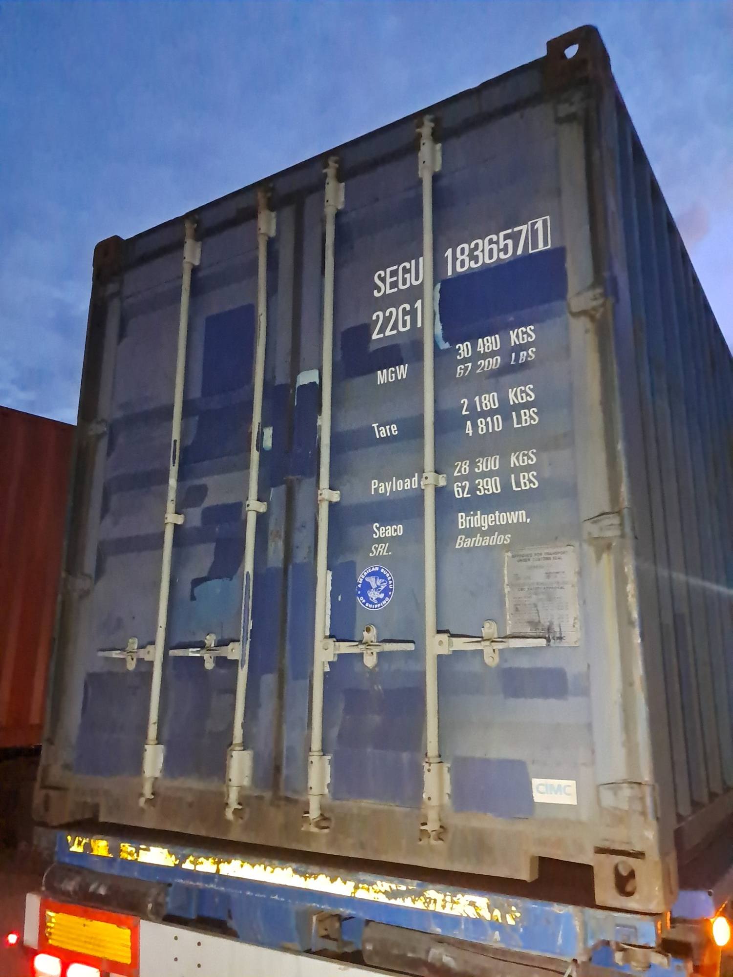 Морской контейнер SEGU1836571