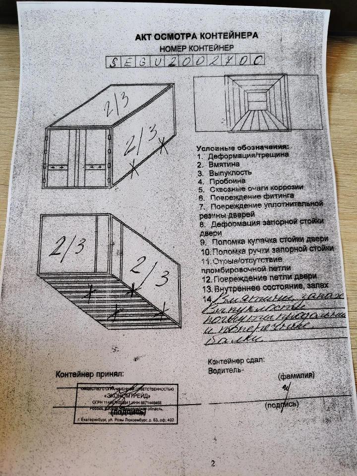 Морской контейнер SEGU2002700
