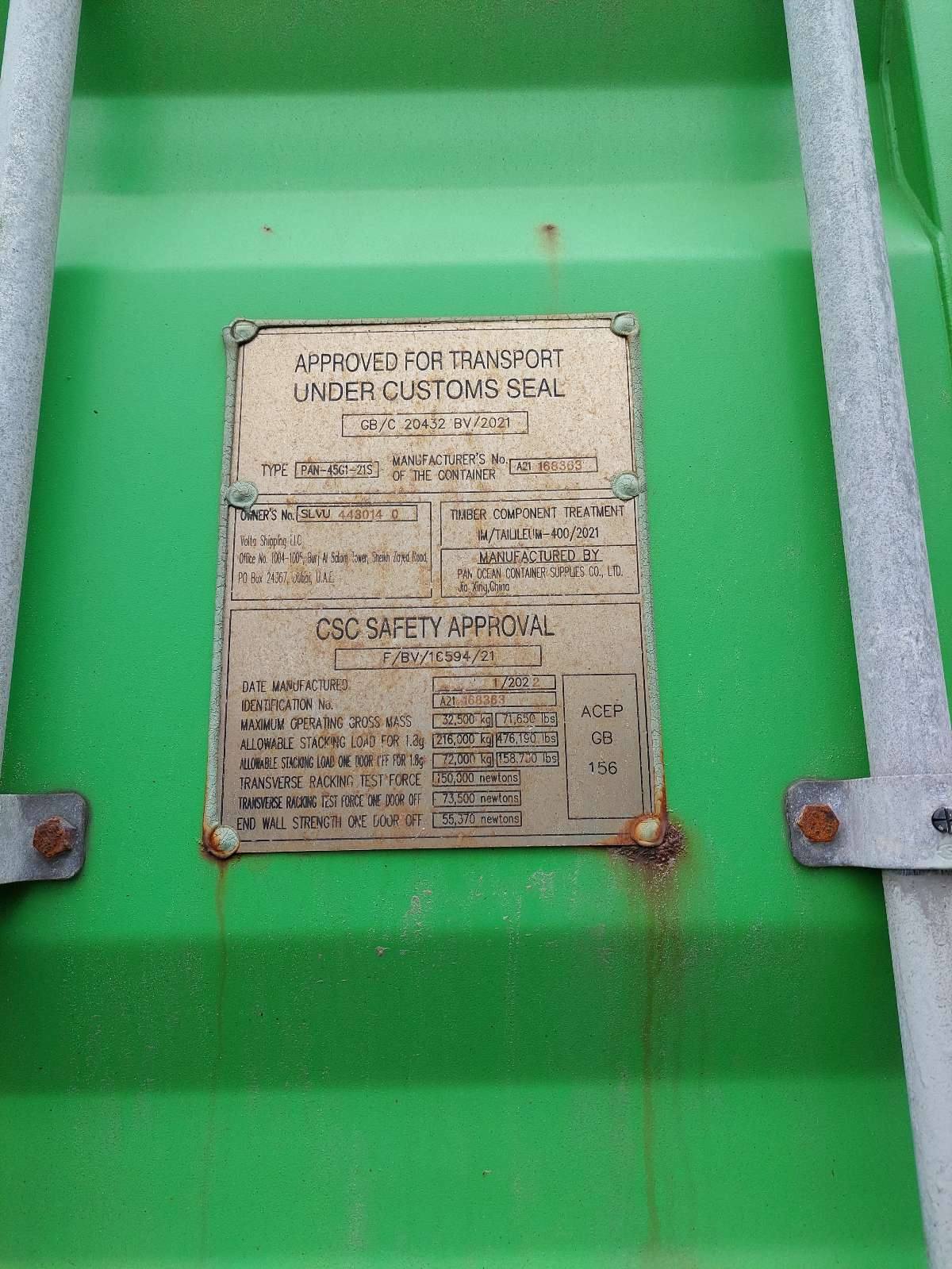 Морской контейнер SLVU4430140